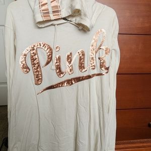 PINK long sleeve hooded shirt